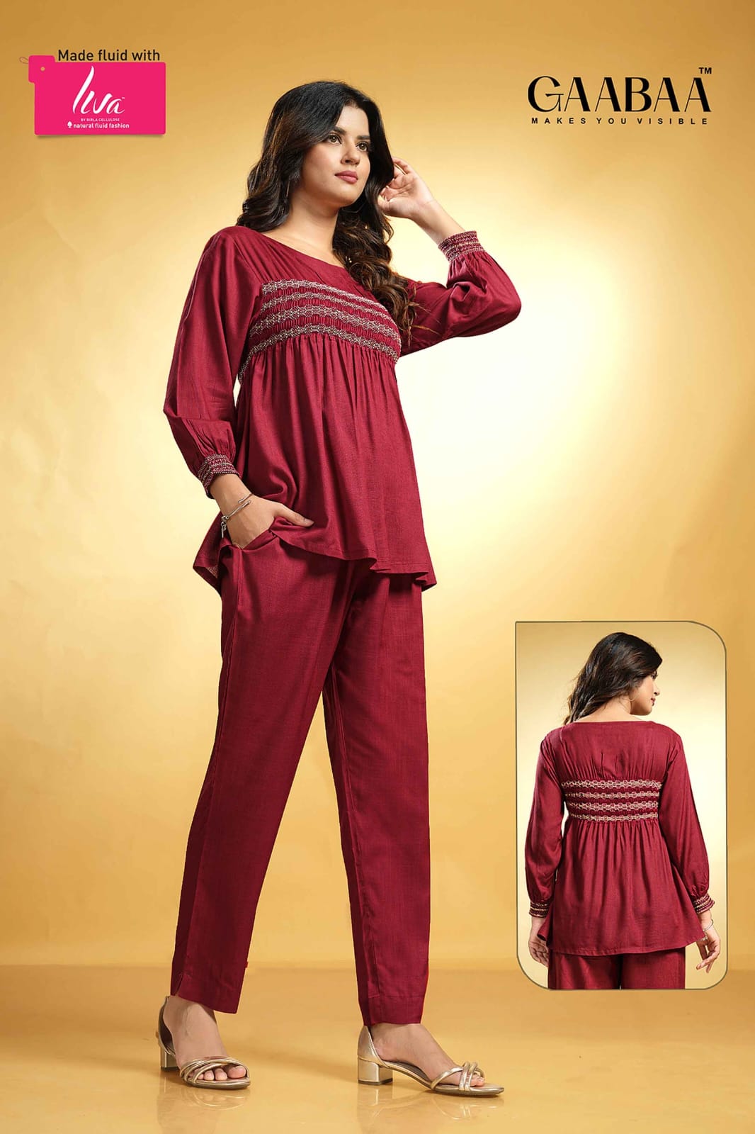 Gaabaa Designer Rayon Cord Set Ladies Top With Bottom Wholesale Shop In Surat